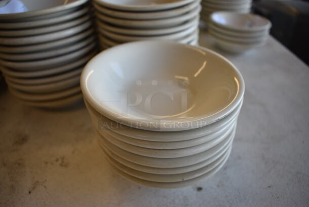 45 White Ceramic Bowls. 5x5x1.5. 45 Times Your Bid!