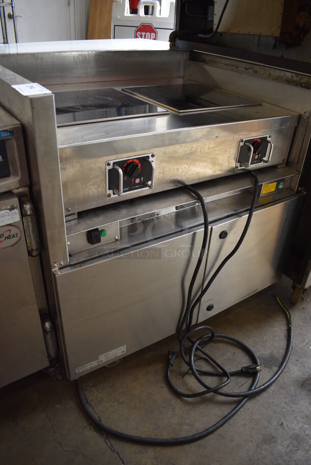 CookTek Stainless Steel Commercial Countertop Electric Powered 2 Burner Induction Range on Electrolux Model ELP/SUSA Stainless Steel Vent Cabinet on Commercial Casters. 208-250 Volts. 35x28x36 - Image 5 of 8