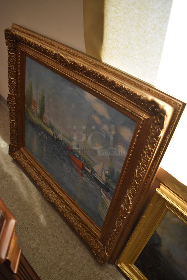 Framed Canvas Painting Reproduction of Argenteuil by Claude Monet From Art Dealer Ed Mero! - Image 2 of 8
