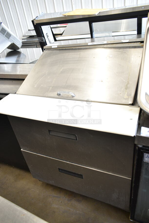 2017 Delfield D4432N-12M Stainless Steel Commercial Sandwich Salad Prep Table Bain Marie Mega Top w/ 2 Drawers. 115 Volts, 1 Phase. - Item #1114598