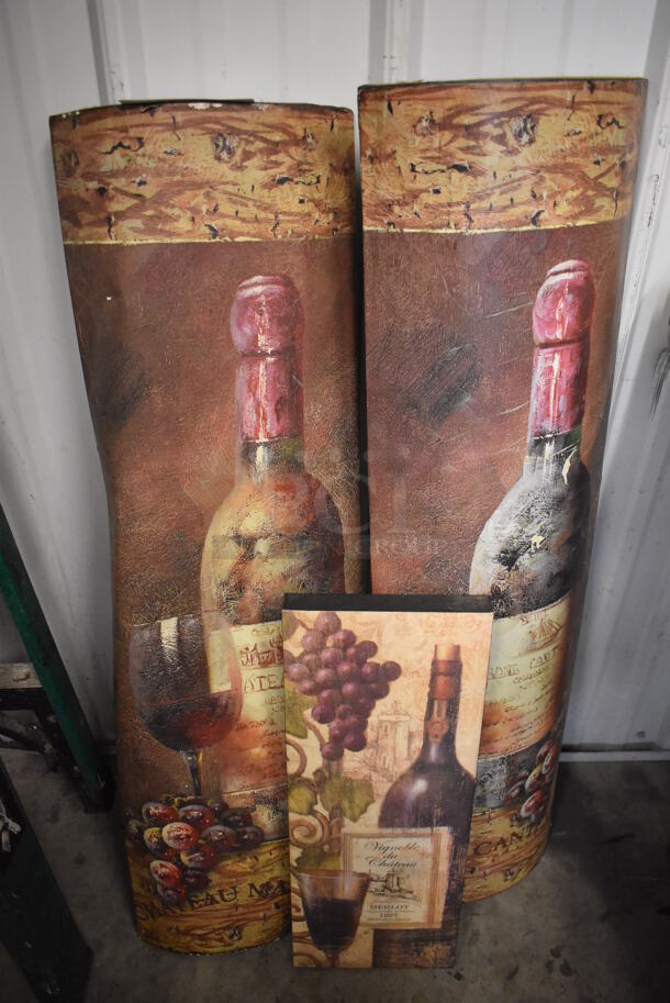 ALL ONE MONEY! Lot of 4 Decorative Items; Metal Leaves in Vase and 3 Pictures. includes 31x2x36 - Image 3 of 4