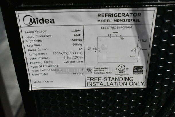 Midea MRM33S7ASL Metal Mini Cooler. 115 Volts, 1 Phase. Tested and Powers On But Does Not Get Cold - Image 5 of 5