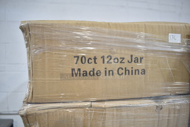 PALLET LOT of 150 Boxes of 70 BRAND NEW! Glass 12 oz Jars. 150 Times Your Bid! - Image 4 of 5