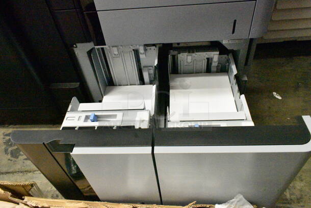 HP CF367A Floor Style Printer w/ Attachment on Casters.  - Image 8 of 12