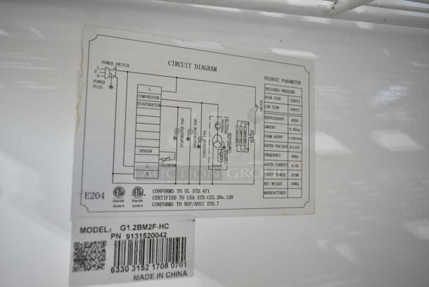 Avantco G1.2BM2F-HC Metal Commercial 2 Door Reach In Cooler Merchandiser w/ Poly Coated Racks on Commercial Casters. 115 Volts, 1 Phase. Tested and Working! - Image 5 of 5