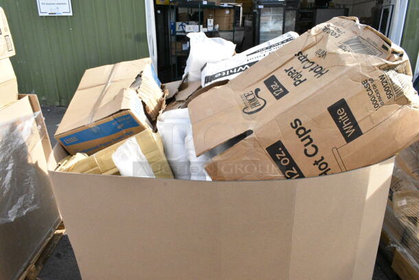 10 BRAND NEW Boxes Including 50012W Choice 12 oz. White Poly Paper Hot Cup - 1000/Case, Choice #4 Paper Food Containers, 5001RT800N Lavex 8" Natural Kraft Hardwound Paper Towel, 800 Feet / Roll - 6/Case. 10 Times Your Bid!  - Image 5 of 5