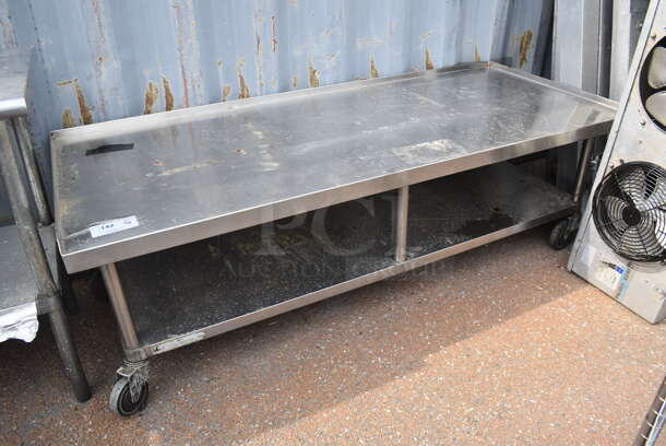 Commercial Stainless Steel Equipment Stand With Undershelf on Commercial Casters.
