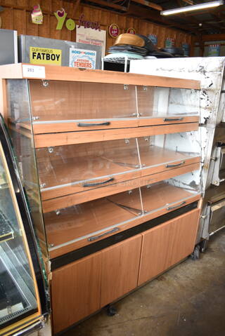 Wood Pattern Dry Display Case Merchandiser. 