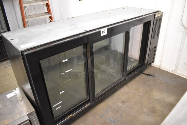 Beverage Air BB72HC-1-GS-B Metal Commercial 3 Door Back Bar Cooler Merchandiser. 115 Volts, 1 Phase. 72x24x34.5. Tested and Working!