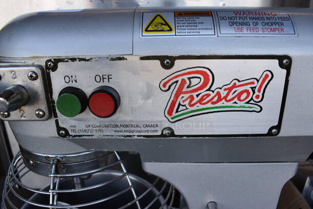 2015 PrepPal PM10 Metal Commercial 10 Quart Planetary Dough Mixer w/ Stainless Steel Mixing Bowl, Bowl Guard, Paddle, Balloon Whisk and Dough Hook Attachments. 110 Volts, 1 Phase. 15x19x25. Tested and Working! - Image 3 of 6