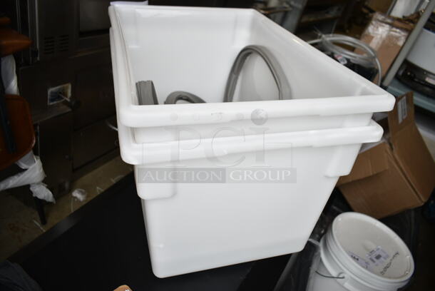 3 BRAND NEW SCRATCH AND DENT! Items Including 2 176FBPE18265 White Poly Bins and 1 Gray Seal. 3 Times Your Bid! - Image 3 of 7