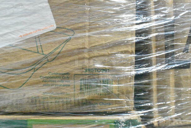 PALLET LOT of 23 BRAND NEW Boxes Including 130WWHFORKH Choice White Heavy Weight Wrapped Plastic Fork - 1000/Case, Fineline 5080-BK Super Bowl 80 oz. Black PET Plastic Bowl - 25/Case, DBP09HAM2015 Dixie Hampton Inn Dixie Basic 8-1/2" Plate Case Of 500, 760SOUP8WPA Choice 8 oz. White Double Poly-Coated Paper Food Cup with Vented Paper Lid - 250/Case, 4 Box 5001RT800B Lavex 8" White Hardwound Paper Towel, 800 Feet / Roll - 6/Case, 2 Box 395TO961 EcoChoice 9" x 6" x 3" Compostable Sugarcane / Bagasse 1 Compartment Take-Out Container - 200/Case, 395TO991 EcoChoice 9" x 9" x 3" Compostable Sugarcane / Bagasse 1 Compartment Take-Out Box - 200/Case, 2 Box 128HD12COMBO Choice Heavy Duty 12 oz. Microwavable Translucent Plastic Deli Container and Lid Combo Pack - 240/Case, 50010W Choice 10 oz. White Poly Paper Hot Cup - 1000/Case. 23 Times Your Bid!  - Image 11 of 12