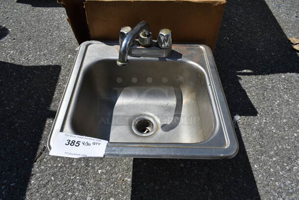 Stainless Steel Commercial Single Bay Drop In Sink w/ Faucet and Handles. - Item #1109668