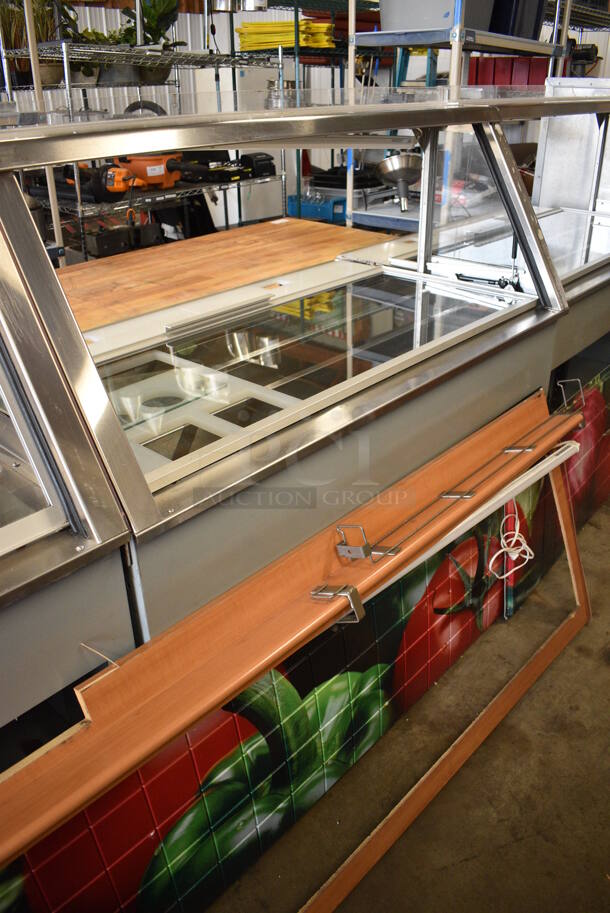Duke Stainless Steel Commercial Subway Sandwich Make Line Prep Line w/ Lowering Sneeze Guards. 146x38x58 - Image 4 of 9