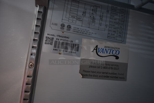 Avantco 178A23RHC Stainless Steel Commercial Single Door Reach In Cooler w/ Poly Coated Racks on Commercial Casters. 115 Volts, 1 Phase. Tested and Working! - Image 6 of 6