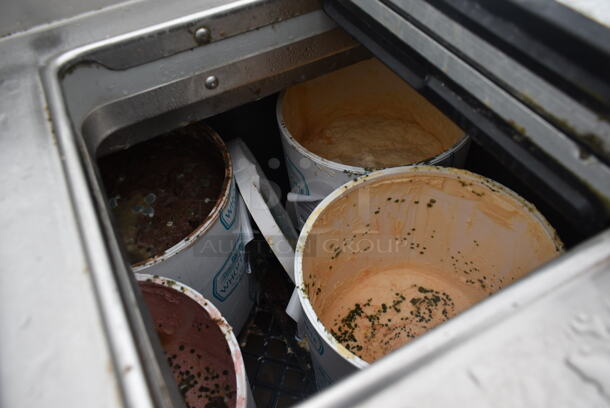Stainless Steel Commercial Freezer w/ Topping Rail, 2 Center Hinge Lids, Sink Bay, Faucet, Handles and Water Well. Cannot Test Due To Missing Power Cord - Image 6 of 7