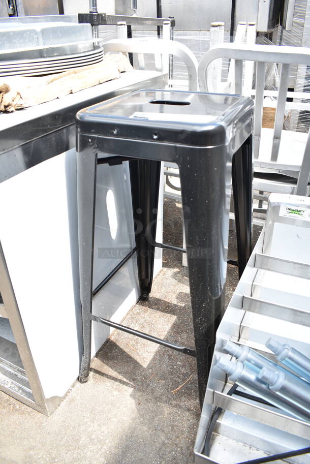 3 BRAND NEW SCRATCH AND DENT! Items; Black Bar Height Tolix Style Bar Stool, Round Metal Lids and 164TB3030 Cast Iron Table Base Plate. 3 Times Your Bid! - Image 3 of 7