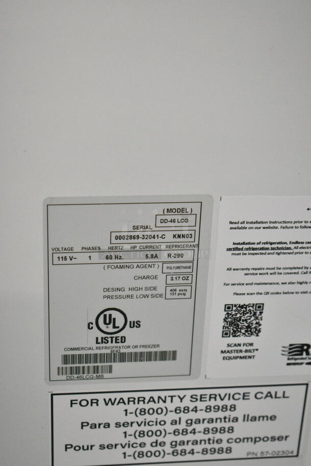 BRAND NEW SCRATCH AND DENT! Master-Bilt DD-46 LCG Metal Commercial Ice Cream Dipping Cabinet on Commercial Casters. See Pictures for Broken Glass. 115 Volts, 1 Phase. Tested and Working! - Image 6 of 6