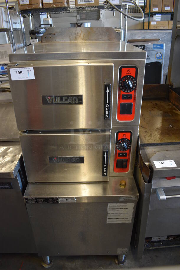 Vulcan C24GA6 Stainless Steel Commercial Natural Gas Powered Double Deck Steam Cabinet. 125,000 BTU. 24x35x61 - Image 1 of 9