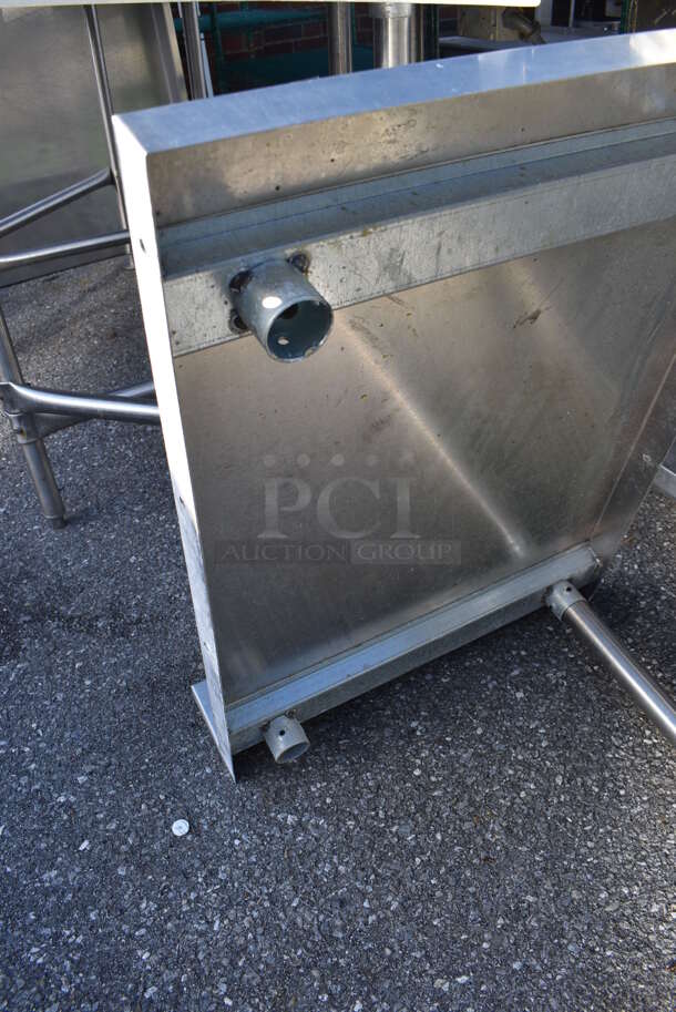 Stainless Steel Table w/ Back Splash. Missing 2 Legs. 24x34x40 - Image 2 of 4