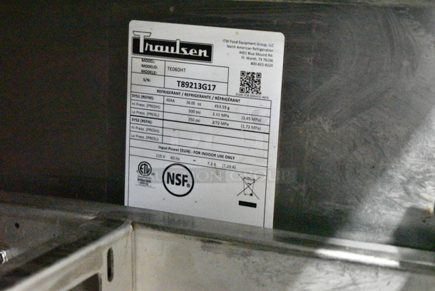 2017 Traulsen TE060HT Stainless Steel Commercial 2 Drawer Chef Base on Commercial Casters. 115 Volts, 1 Phase. Tested and Working! - Image 5 of 5