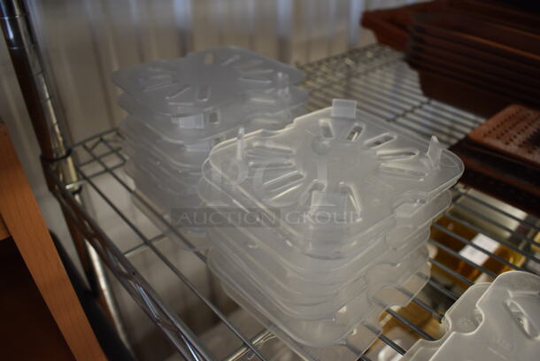 ALL ONE MONEY! Lot of 24 Clear Poly 1/6 Size Drop In Bin Straining Inserts! - Image 1 of 2