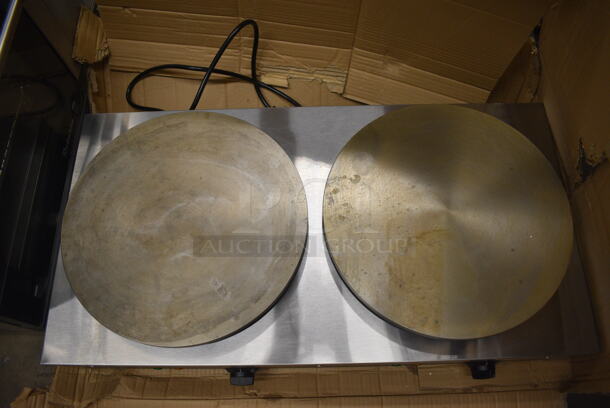 IN ORIGINAL BOX! Carnival King 382CM16DBL Stainless Steel Commercial Countertop Electric Powered 2 Burner Crepe Maker. 208-240 Volts, 1 Phase. 34x18x7 - Image 9 of 10