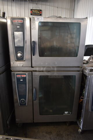 2 2013 Rational Stainless Steel Commercial Combitherm Self Cooking Center Convection Ovens on Commercial Casters. Top Model: SCC WE 62. Bottom Model: SCC WE 102. 480 Volts, 3 Phase. 2 Times Your Bid!