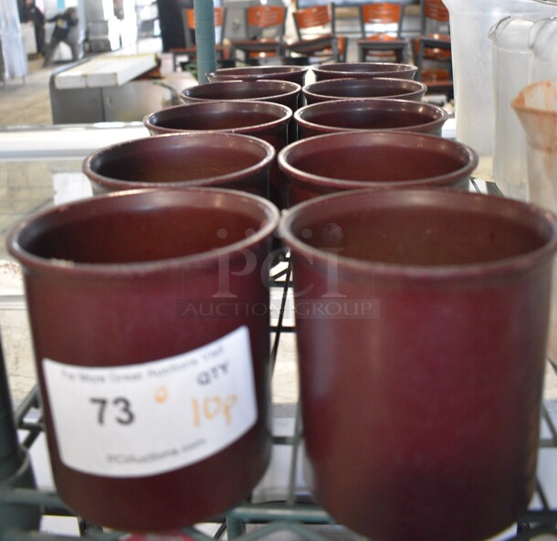 ALL ONE MONEY! Lot of 10 Carlisle Poly Maroon Cylindrical Bins! 5x5x5 - Image 1 of 4