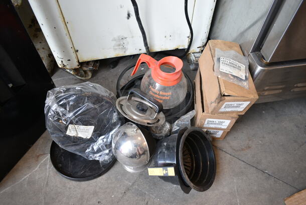 ALL ONE MONEY! Lot of Various Items Including Coffee Pot, Poly Brew Baskets, Faucet Kits - Image 1 of 12