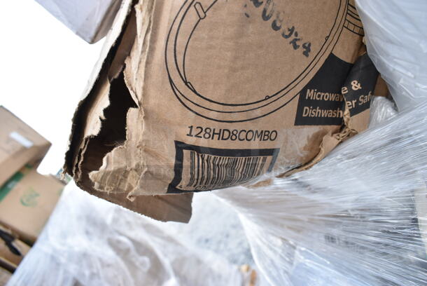 PALLET LOT of 20 BRAND NEW Boxes Including 2 Box Fineline 5032-BK Fineline 5032-BK Super Bowl 32 oz. Black PET Plastic Bowl - 100/Case, 128HD8COMBO Choice Heavy Duty 8 oz. Microwavable Translucent Plastic Deli Container and Lid Combo Pack - 240/Case, 500LSTRWL Choice 32 oz. Clear Sip-Through Lid with Extra-Wide Opening - 500/Case, 5001BNAP Choice 1-Ply White Beverage / Cocktail Napkin - 4000/Case, 433300100 Choice 6" x 1" x 8" White Sandwich / Cookie Bag - 2000/Case, 129MCR50B Choice 43 oz. Black Round Microwavable Heavy Weight Container with Lid 9" - 150/Case, 500CC20 Choice Clear PET Customizable Plastic Cold Cup - 20 oz. - 600/Case. 20 Times Your Bid!  - Image 12 of 12