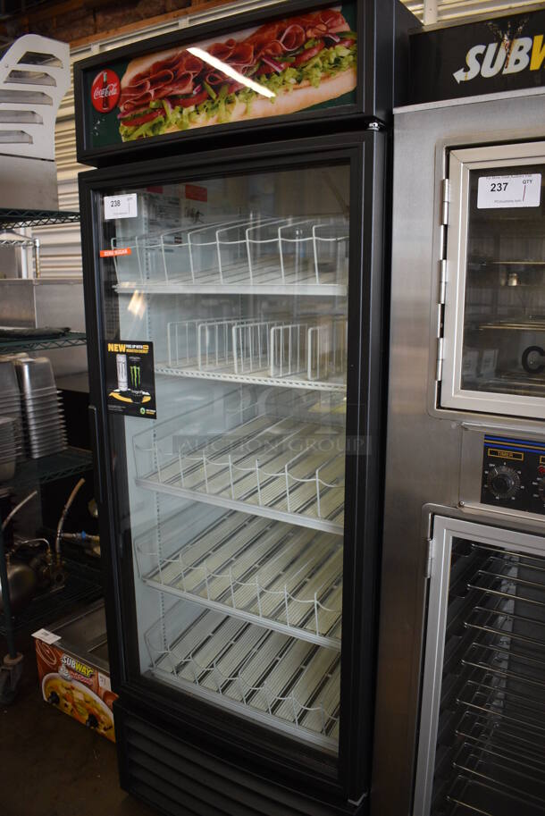 2016 True Model GDM-26-HC-LD Metal Commercial Single Door Reach In Cooler Merchandiser w/ Poly Coated Racks. 115 Volts, 1 Phase. 30x30x79. Tested and Working! - Image 3 of 5