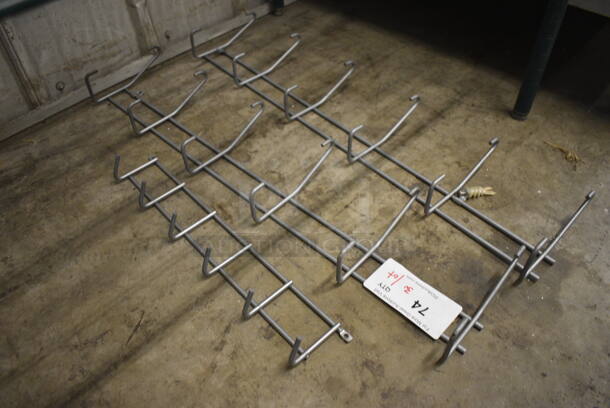ALL ONE MONEY! Lot of 3 Wall Mount Gray Multi Hooks! Includes 28x2.5x6, 16x2x3 - Image 1 of 3