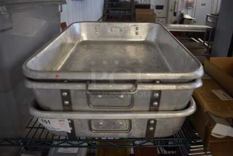 3 Metal Baking Pans w/ Handles. 18x24x4.5. 3 Times Your Bid!