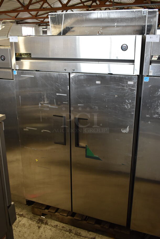 2014 True TG2R-2S ENERGY STAR Stainless Steel Commercial 2 Door Reach In Cooler w/ Poly Coated Racks. 115 Volts, 1 Phase. Tested and Working! - Image 1 of 9