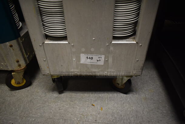 Metal Commercial Dish Cart on Commercial Casters w/ Ceramic Plates. (dish room) - Image 2 of 3