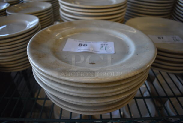21 White Ceramic Plates. 10x10x1. 21 Times Your Bid!