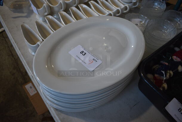9 White Ceramic Oval Plates. 11.5x16x1. 9 Times Your Bid! - Image 2 of 4