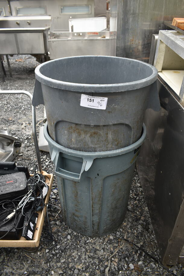 2 Gray Poly Trash Cans. 2 Times Your Bid! - Image 1 of 3