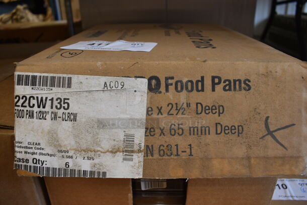 ALL ONE MONEY! Lot of 12 BRAND NEW IN BOX! Cambro Clear Poly 1/2 Size Drop In Bins. 1/2x2.5 - Image 3 of 3