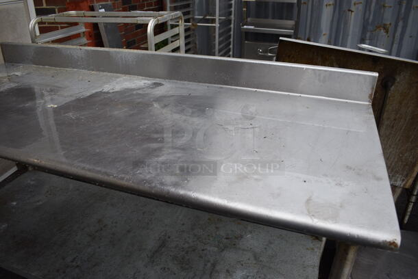 Eagle Stainless Steel Table w/ Metal Under Shelf and Back Splash on Commercial Casters. 72x30x42 - Image 2 of 7