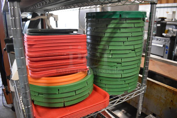 ALL ONE MONEY! Lot of Various Poly Lids and Trays - Image 2 of 3