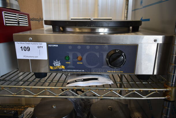 BRAND NEW SCRATCH AND DENT! 2023 Carnival King 382TCM16A Stainless Steel Commercial Countertop Crepe Maker. 120 Volts, 1 Phase. Tested and Working! - Image 2 of 5