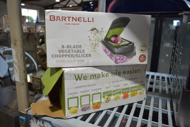 2 BRAND NEW IN BOX! Bartnelli 8 Blade Vegetable Chopper Slicer. 2 Times Your Bid!