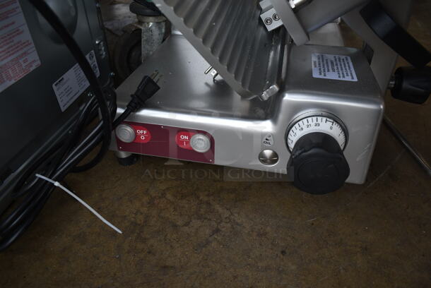 BRAND NEW SCRATCH AND DENT! Estella 348SLM12 Stainless Steel Commercial Countertop Automatic Meat Slicer w/ Blade Sharpener. 120 Volts, 1 Phase. Tested and Working! - Image 5 of 6