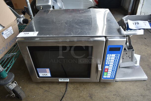 BRAND NEW SCRATCH AND DENT! 2023 Solwave SWA12T Stainless Steel Commercial Countertop Microwave Oven. 120 Volts, 1 Phase. - Image 1 of 5