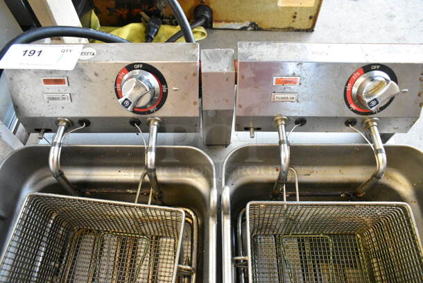 Star Max 8E-530TF Stainless Steel Commercial Countertop Electric Powered 2 Bay Fryer w/ 2 Metal Fry Baskets. 208-240 Volts.  - Image 4 of 8