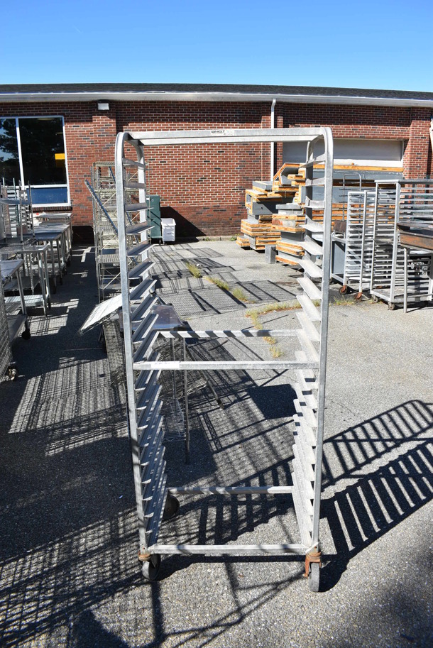 Metal Commercial Pan Transport Rack on Commercial Casters. 28.5x18x70