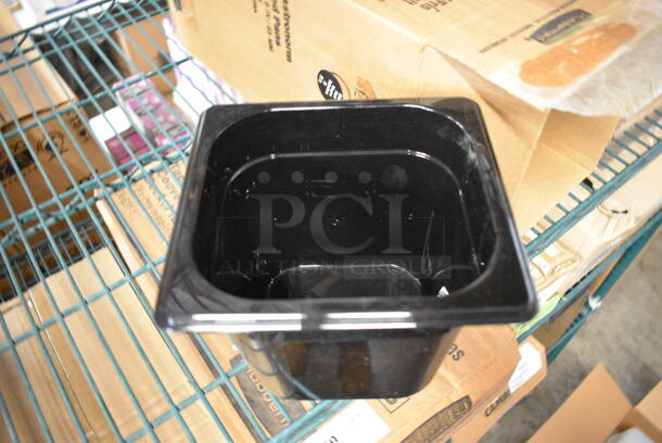 ALL ONE MONEY! Lot of 6 Rubbermaid Black Poly 1/6 Size Drop In Bins! 1/6x6 - Image 2 of 4