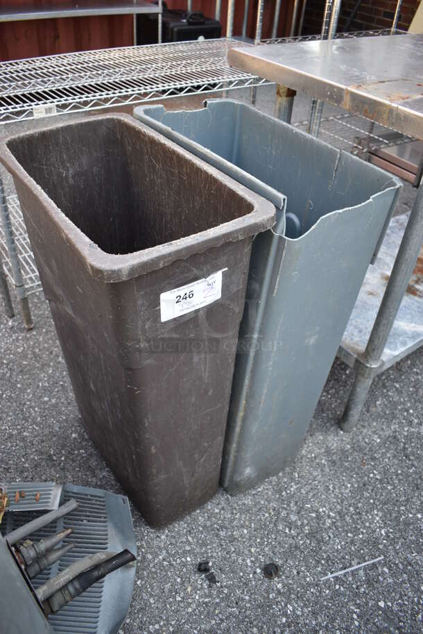 2 Poly Slim Jim Trash Cans. 11x20x30. 2 Times Your Bid! - Image 4 of 4